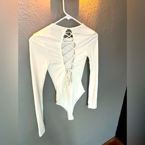 Long Sleeve Cross-back Bodysuit